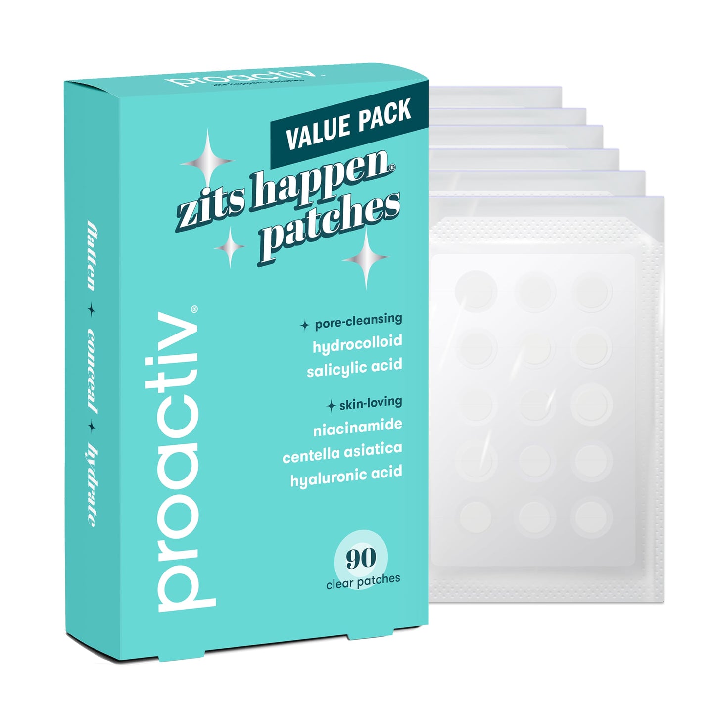 Proactiv Zits Happen® Hydrocolloid Acne Patches- Pimple Patches for Face and Back Acne with Pore Cleansing Salicylic Acid- 30 Count